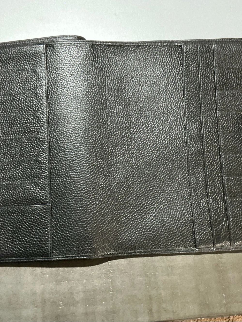 Professional Black Leather Planner Folio with Snap Closure
